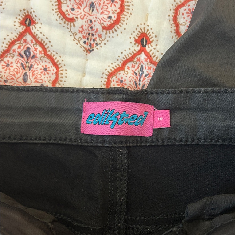 Edikted Black Flare faux leather Pants - Picture 2 of 5